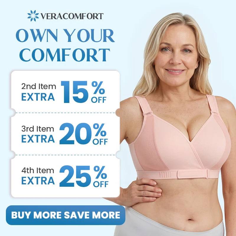Pack of 3 Front-Wrap & Straps Adaptive Comfort Bra
