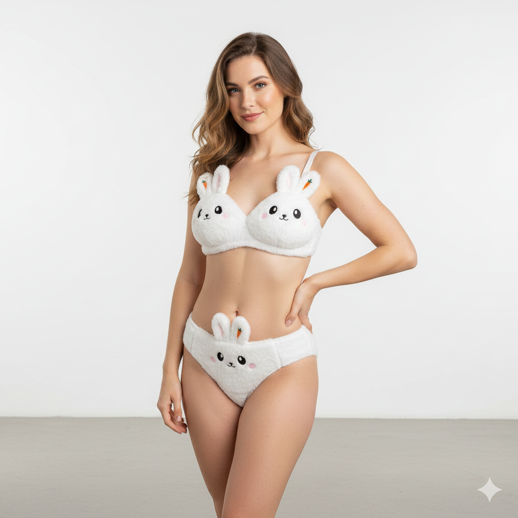 High Quality Anime Plush Bra & Panty Set | Luxury Desires ( PACK OF 3 )
