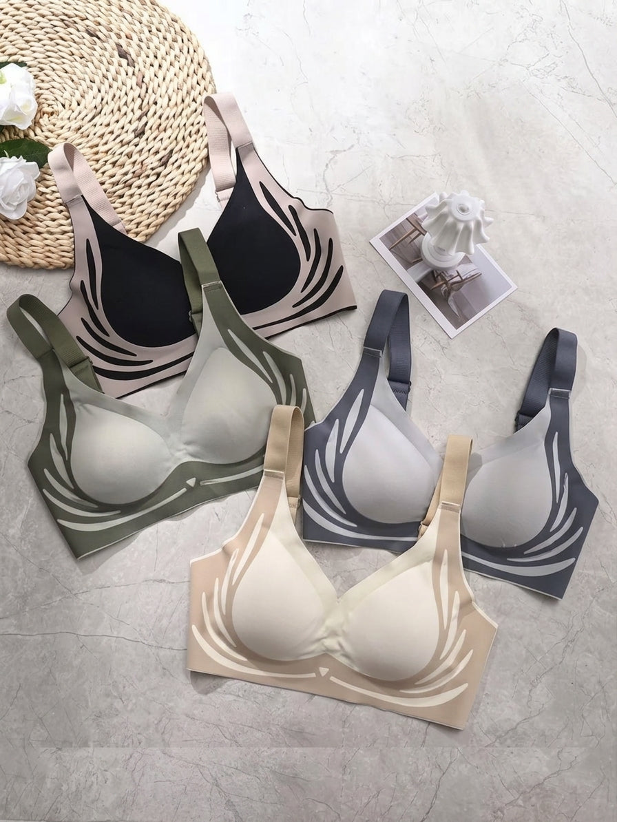 No Rash Seamless Breathable Wireless Push-up Uplift Sports Bra ( PACK OF 3 )