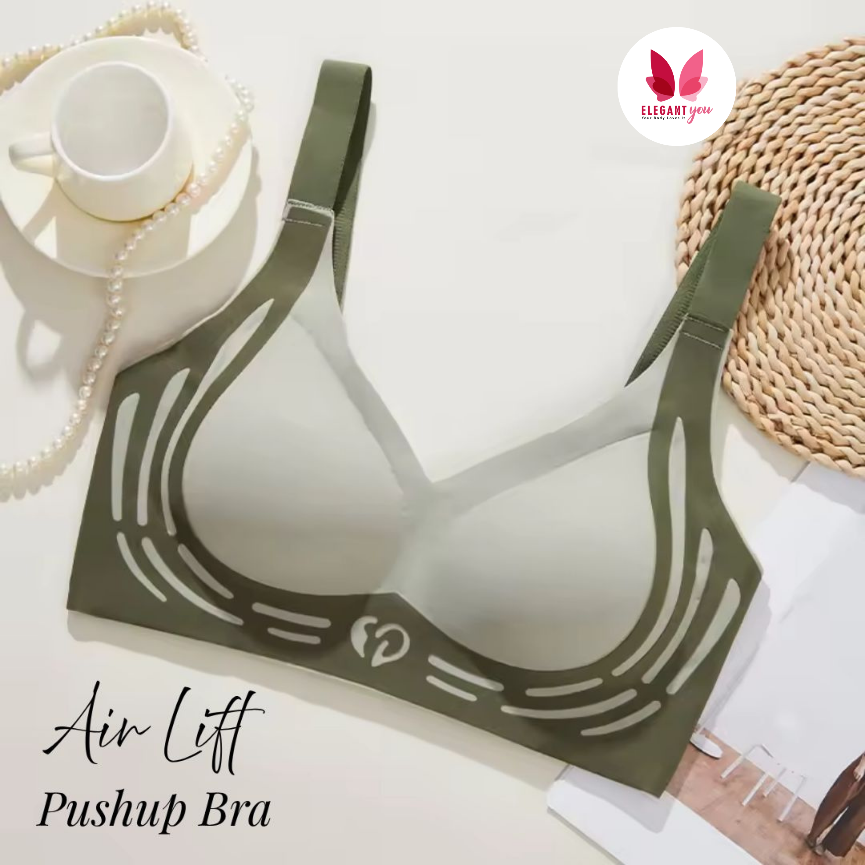 (32-44)size No Rash Seamless Breathable Wireless Push-up Uplift Sports Bra ( 053)