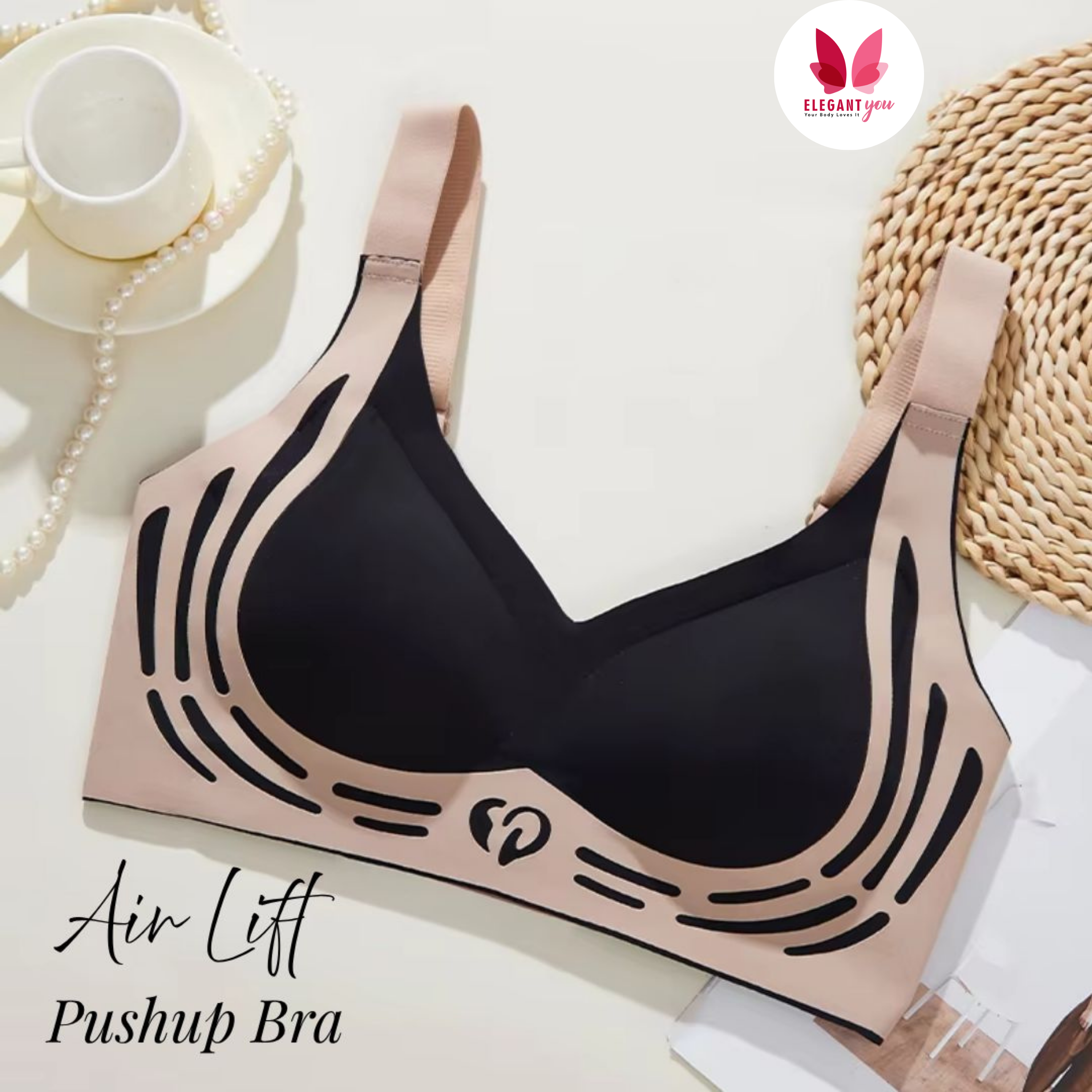 (32-44)size No Rash Seamless Breathable Wireless Push-up Uplift Sports Bra ( 053)