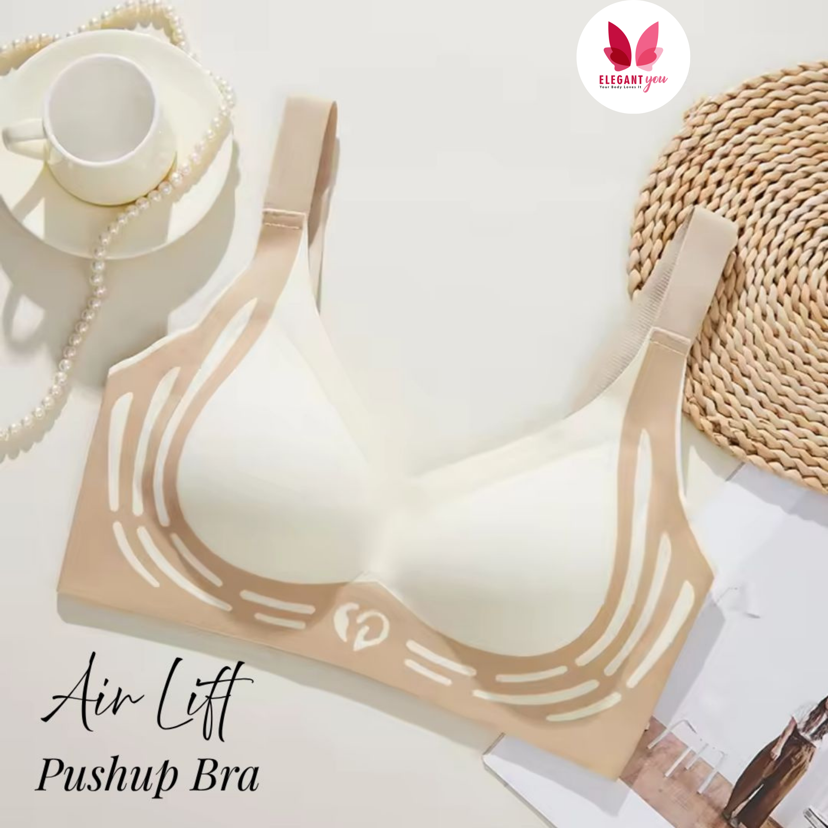 (32-44)size No Rash Seamless Breathable Wireless Push-up Uplift Sports Bra ( 053)