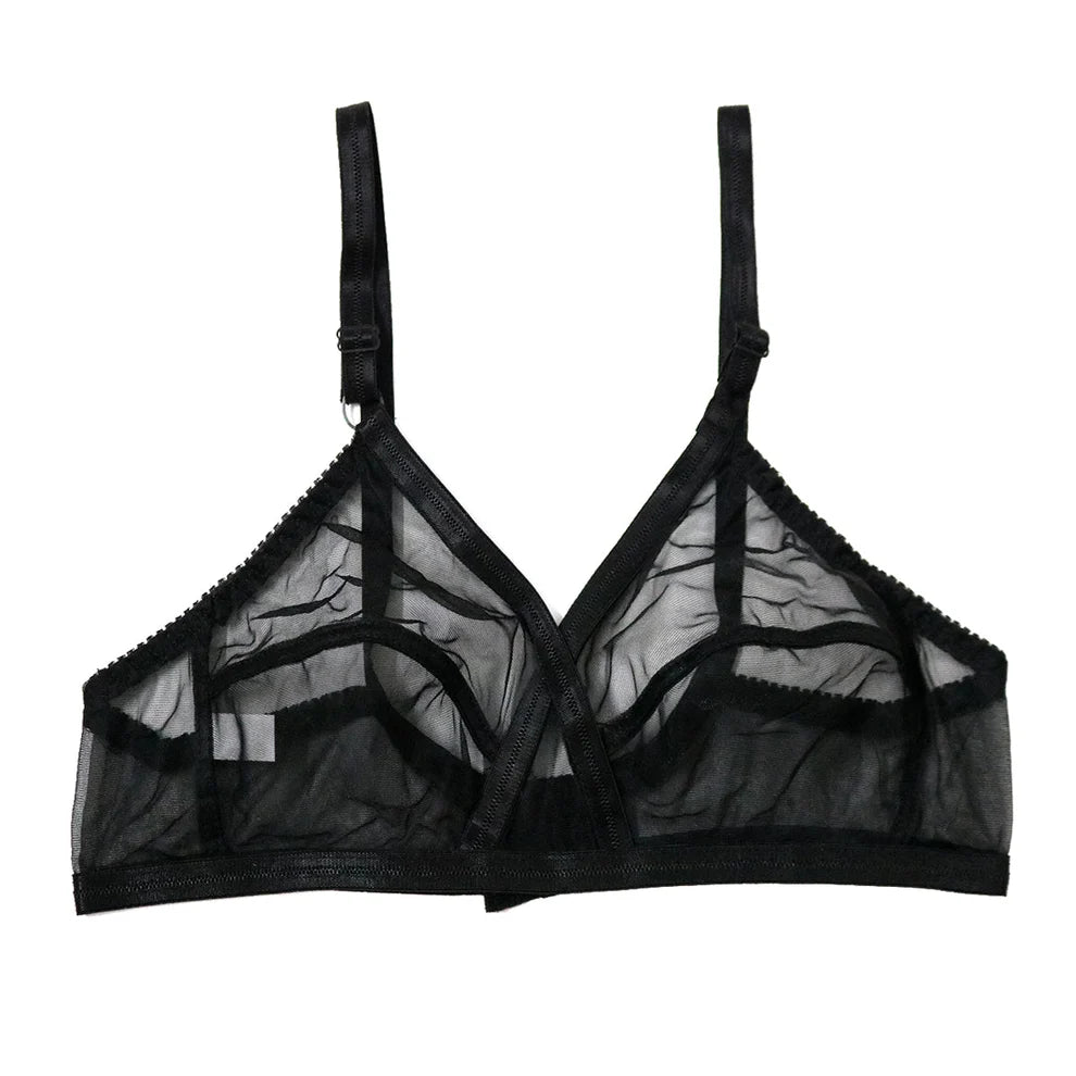 Flourish Non-Padded & Non-Wired Cotton Full Cover Full Net Transparent Bra